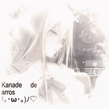 a picture of a girl with the words " canade de arros " on the bottom right