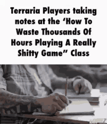 Terraria Players GIF - Terraria Players Taking Notes GIFs