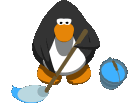 Penguin Mopping Sticker - Penguin Mopping Stickers