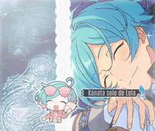 a drawing of kanata solo de lola with a girl wearing pink sunglasses