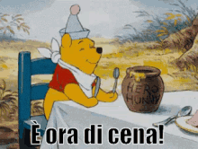 è Ora Di Cena GIF - Winnie The Pooh Eating Dinner Time GIFs