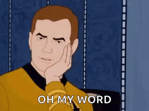 Sarcastic surprised animated series Captain Kirk meme