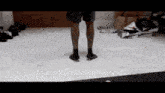 a person 's legs are shown with the words friendlyplaza unmuted written below them