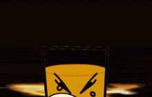 a cartoon drawing of a glass with a angry face