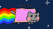Cat Rainbow GIF - Cat Rainbow Woo Hoo GIFs