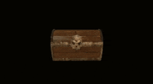 a treasure chest filled with gold coins on a dark background