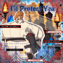 a poster that says ' i 'll protect you ' on the top
