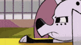 a cartoon drawing of a dalmatian dog laying on the ground