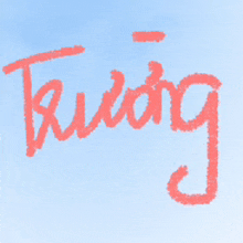 the word twig is written in red in the sky