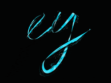 a black background with the letter y written in blue