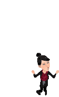 a cartoon drawing of a woman holding a briefcase
