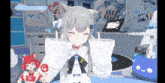 a girl with a cat ear is giving the middle finger in a video game