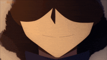 a close up of a cartoon character 's face with a smile
