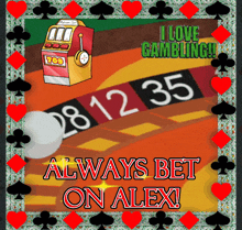 a poster that says i love gambling