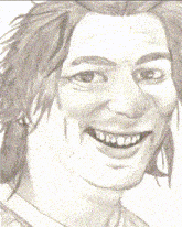 a black and white drawing of a woman holding a bunch of pipe cleaners