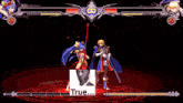a video game is being played with a picture of a man saying true