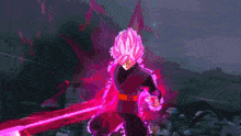 a pixel art of a person with pink hair giving a middle finger