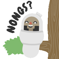 Pocong Sits In Tree With Caption "Wanna Hangout?" In Indonesian Sticker - Poci And Kunti Nongs Happy Stickers