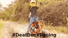 Deaf Duck Racing Mini Bike GIF - Deaf Duck Racing Mini Bike Chicken Head GIFs