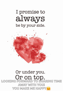 i promise to always be by your side or under you or on top looking forward to sharing time away with you