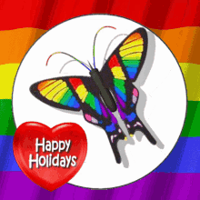 Gay Happy Holidays Gay Christmas GIF - Gay Happy Holidays Gay Christmas Rainbow Flag GIFs