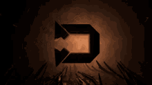 a devil claw logo is displayed in a dark room