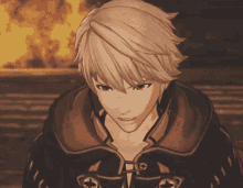 a close up of a video game character 's face