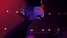 a cartoon character with red eyes and the words you 're the only one i want