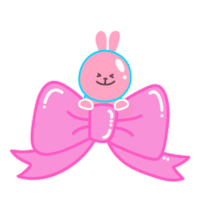 Pink Rabbit Sticker - Pink Rabbit Hearts Stickers