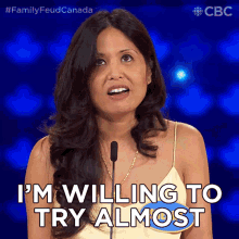 Im Willing To Try Almost Anything Sherry GIF - Im Willing To Try Almost Anything Sherry Family Feud Canada GIFs