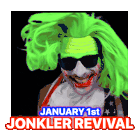 a poster for january 1st jonkler revival with a picture of the joker
