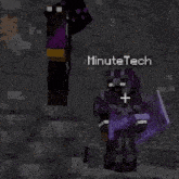 a purple minecraft character with the name minutetech on the top