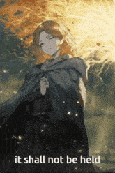 a picture of a girl with the words " it shall not be held "