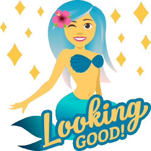 Looking Good Mermaid Life Sticker - Looking Good Mermaid Life Joypixels Stickers