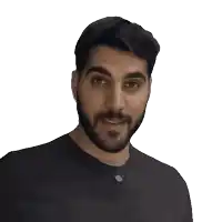a man with a beard wearing a black shirt