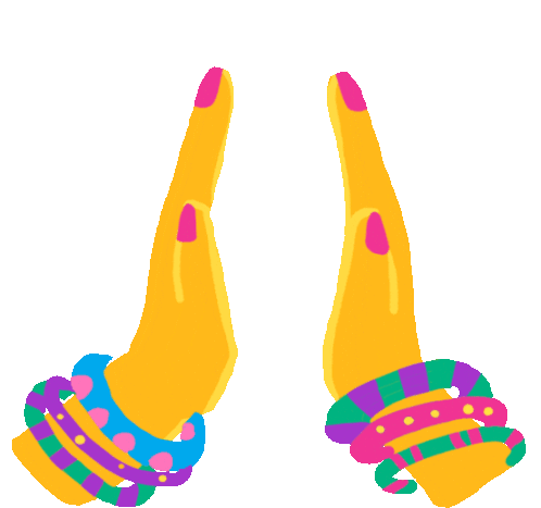 Hands Come Together To Say Namaste Sticker - Diwali Sparkles Mubarak Hands Stickers
