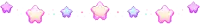 a row of pixelated stars on a white background