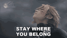 Stay Where You Belong Cloud Strife GIF - Stay Where You Belong Cloud Strife Final Fantasy7advent Children GIFs