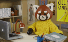 Komoru Panda Red Panda GIF - Komoru Panda Red Panda Hello GIFs