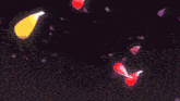 a computer generated image of a blue background with a purple glowing object in the middle