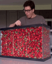 Guy Eating Lots Of Strawberry GIF - Guy Eating Lots Of Strawberry GIFs