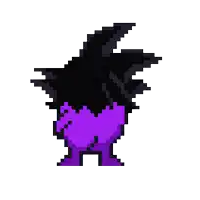 a pixel art of a purple and black character with the word oopsie above it
