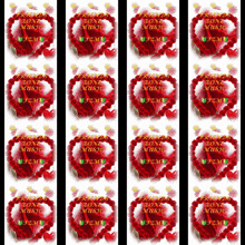 a row of red hearts with the words zone music