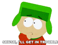 Shush Ill Get In Trouble Kyle Broflovski Sticker - Shush Ill Get In Trouble Kyle Broflovski South Park Stickers