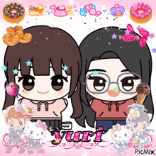 a picture of a girl with yuri written on it