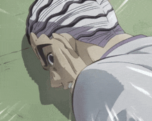 a close up of a cartoon character covering his face