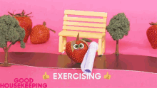 Strawberry Lying GIF - Strawberry Lying Exercising GIFs