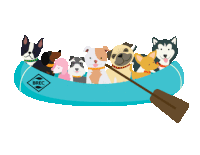 Dog Canoe Sticker - Dog Canoe Stickers