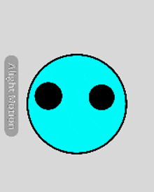 a blue circle with two black circles inside of it and the words alight motion on the bottom