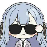 a cartoon drawing of a girl wearing sunglasses and a tie